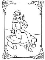 coloriage Belle assise sur un banc